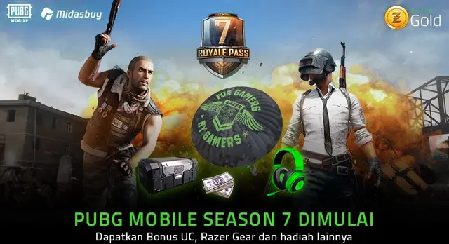 Razer Gold Bagi-bagi Razer Gear dan UC di Season 7 PUBG Mobile