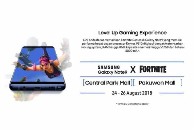 Samsung Gelar Turnamen Fortnite Battle Royale, bagikan Galaxy Note 9 Gratis