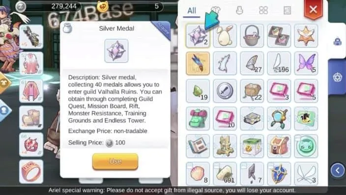 silver medal ragnarok m eternal love