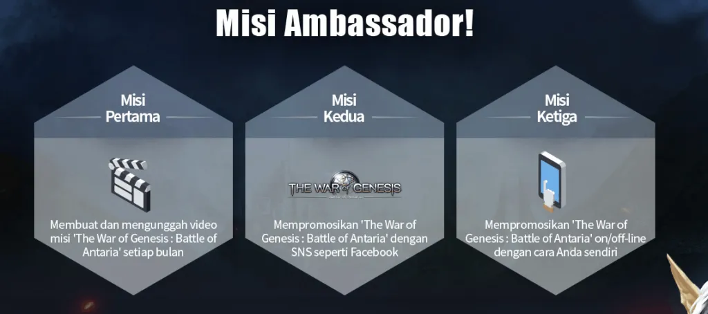 War Of Genesis Rekrut Global Ambassador