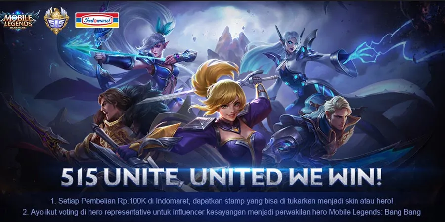 Mau Skin Epic Mobile Legends Gratis?Cek event 515 Unite