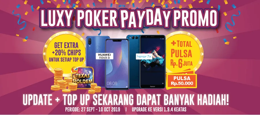 Rebut 4 Smartphone dan Pulsa Jutaan dari Luxy Poker PayDay Promo
