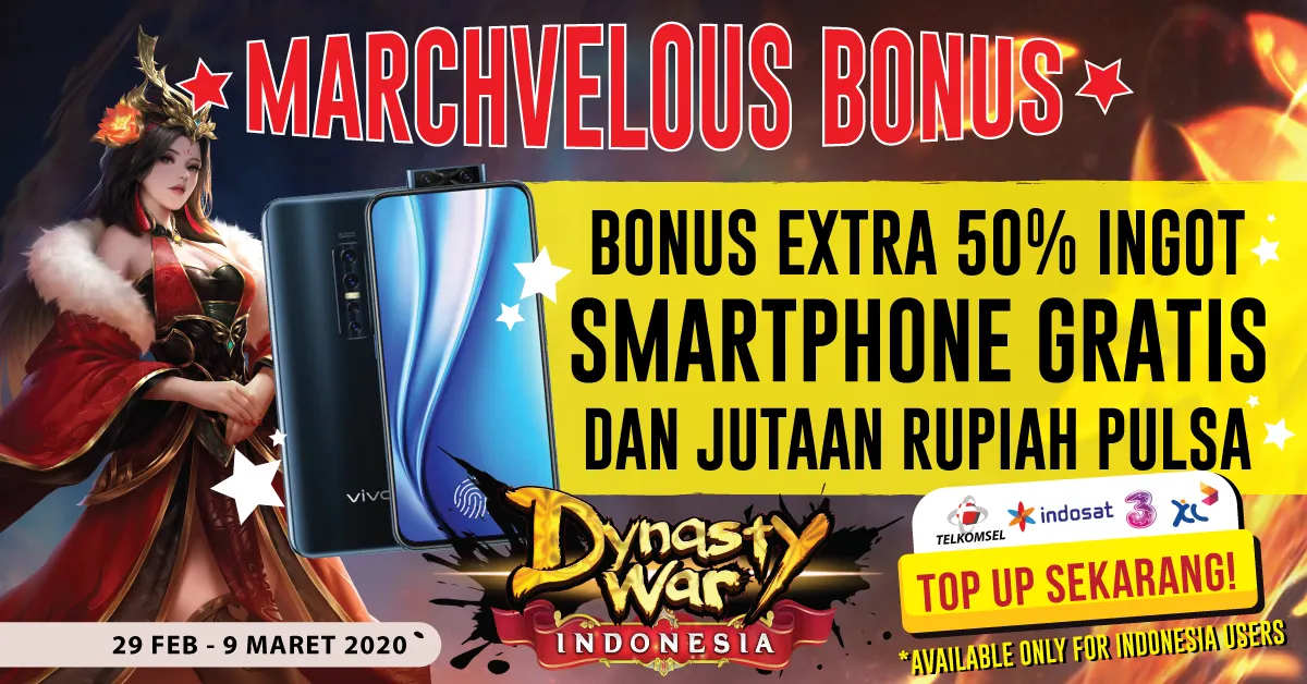 Dynasty War Bagi Bagi Vivo v17 Pro bareng Achikopay di Marchvelous Bonust🎉🎉🎉