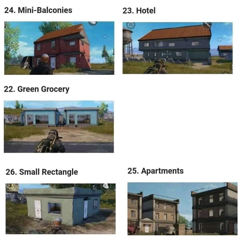 Cheat Sheet PUBGM kenali 25 Daftar nama bangunan demi taktik