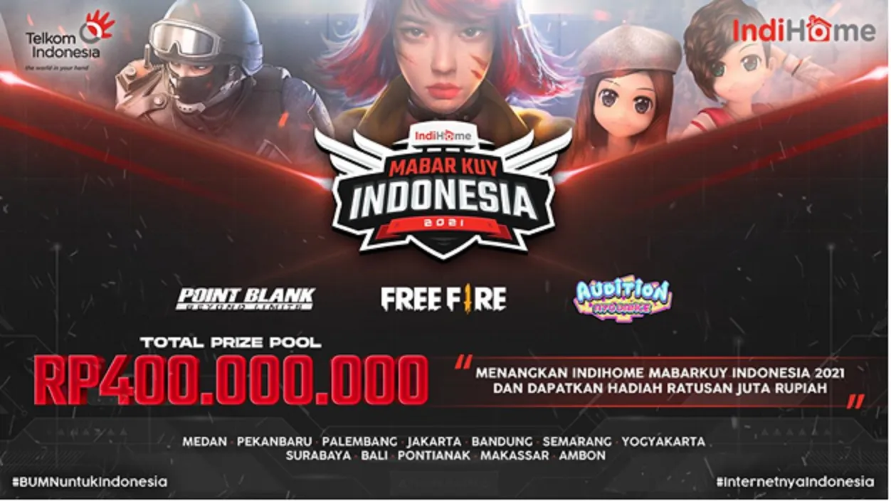 MabarKuy Turnament Free Fire, Point Blank dan Ayodance berhadiah 400 juta dari IndiHome