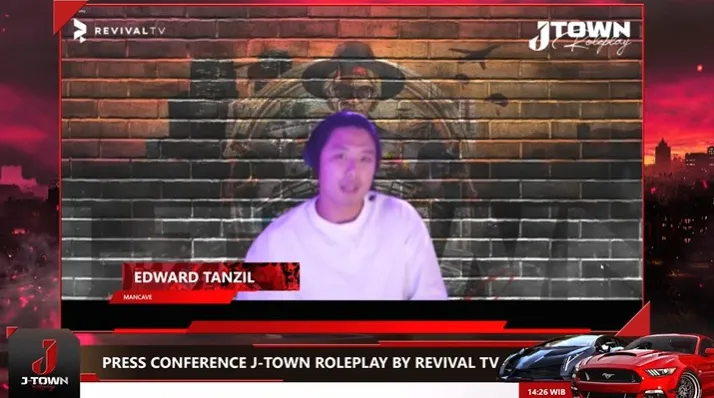 Edward Tanzil pada press conference J-Town server GTA Role Play
