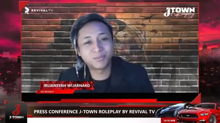 Irliansyah Wijanarko pada press conference J-Town server GTA Role Play