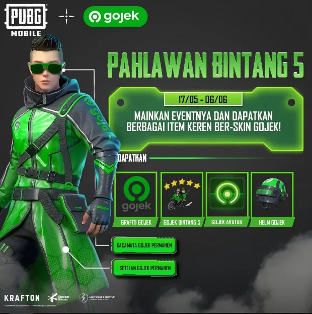 PUBG MOBILE X GOJEK kolaborasi bagi Pahlawan Bintang 5