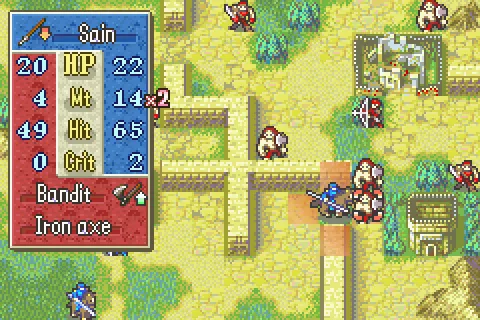 Screenshot lapangan pertempuran Fire Emblem