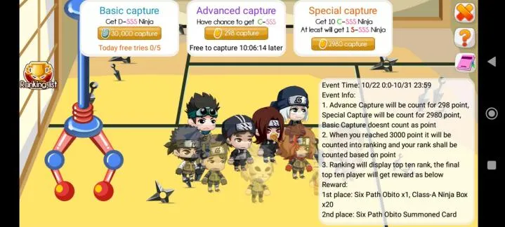 Fitur Capture Ninja Heroes New Era