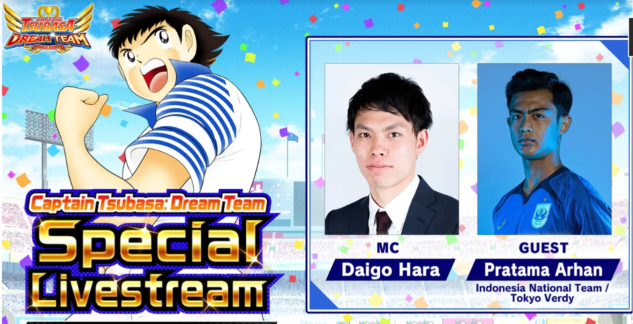 Pesepakbola Profesional Indonesia Tampil di Livestream Spesial Captain Tsubasa: Dream Team