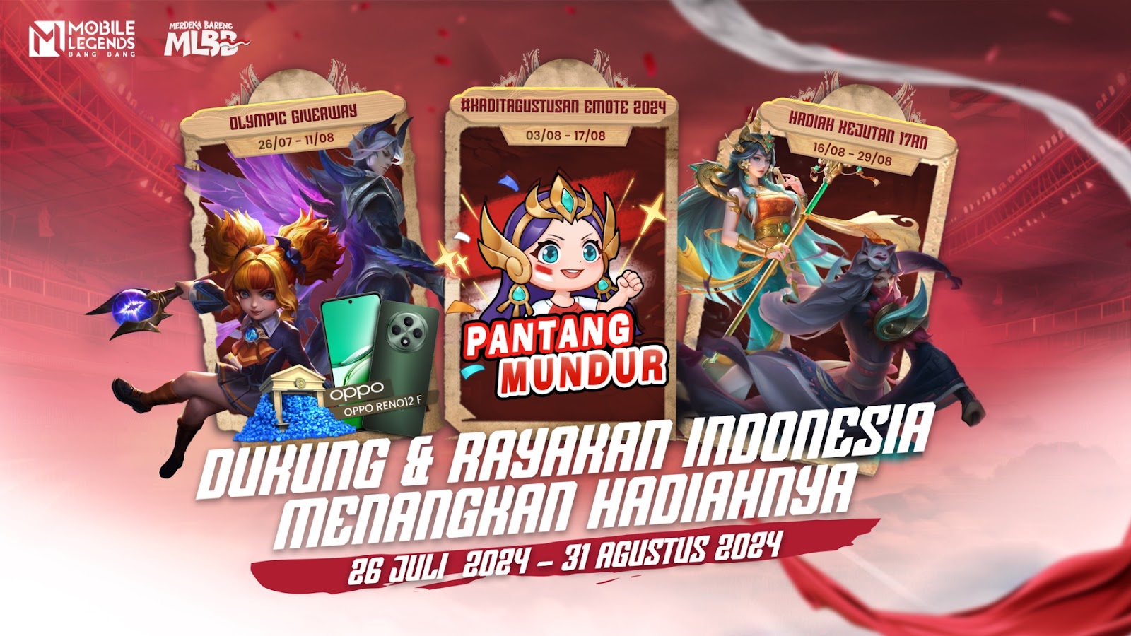 Banjir Hadiah Menarik! Sambut Olimpiade dan Event “Merdeka Bareng MLBB” 2 Banjir Hadiah Menarik! Sambut Olimpiade dan Event “Merdeka Bareng MLBB”
